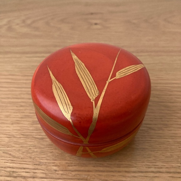 japanese ceramic terracotta red jewelry gift box trinket holder vintage pottery - Picture 5 of 8